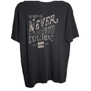 The North Face T Shirt Never Stop Exploring With Pocket Black Cream Mens Medium
